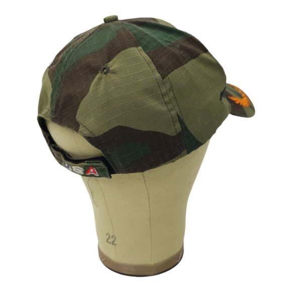 Bald Eagle USA Flag Camo Strapback Cap Embroidered Curved Brim Baseball Hat - Picture 13 of 13